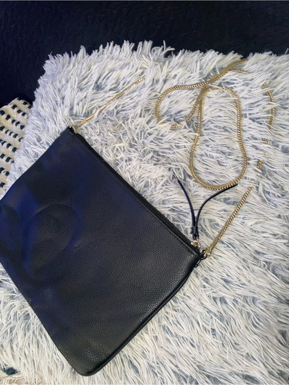 Victoria's Secret Black Crossbody Bag with Gold Chain Strap - Picture 3 of 3